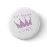 Princess Crown 3rd Birthday Buttons