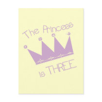 Princess Crown 3rd Birthday Tshirts and Gifts Postcards