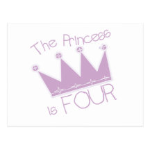 Princess Crown 4th Birthday Tshirts Postcard