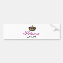Princess crown in hot pink bumper sticker