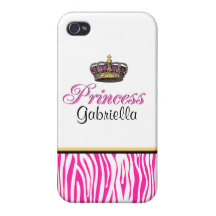 Princess crown in hot pink iPhone 4/4S cover
