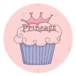 Princess cupcake round sticker