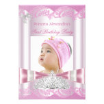 Princess Girl First Birthday 1st Party Announcements