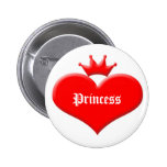 Princess heart pinback buttons