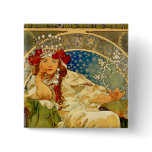 Princess Hyacinth by Mucha buttons
