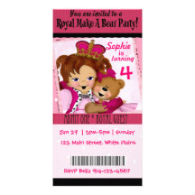 Princess Make A Bear Party Customised Photo Card