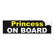 Princess On Board Bumper Sticker bumper stickers