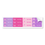 Princess Personalised Kids Name Waterproof Labels bumper stickers