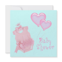 Princess Pink  Girl Baby Shower Invitation