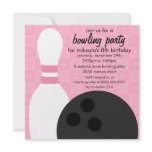 Princess Pink Pin Pals Bowling Birthday Party Custom Invites