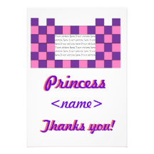 Princess Pink/Purple Castle Fifth Birthday Party T Invitations