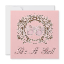 Princess Pink Shoes Girl Baby Shower Invitation