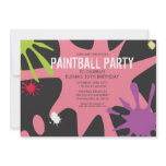 Princess Pink Split Splat Custom Paintball Party invitations