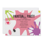 Princess Pink Split Splat Custom Paintball Party invitations