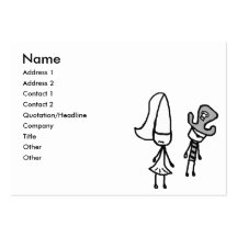 Princess & Pirate Doodle Business Cards