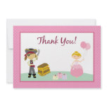 Princess & Pirate Flat Thank-You Card Personalised Invite