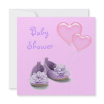 Princess Purple Shoes Girl Baby Shower Invitation