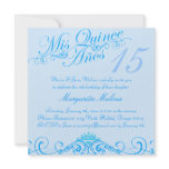 Princess Tiara Blue Quinceanera Invitation