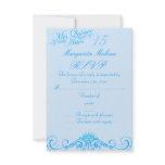 Princess Tiara Blue Quinceanera RSVP Announcements
