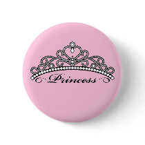 Princess Tiara Button (pink background)