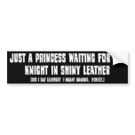 Princess Waiting for her Knight in Shiny Leather bumper stickers