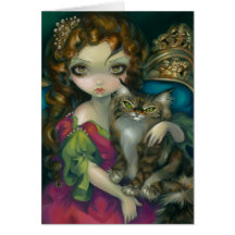 "Princess with a Maine Coon Cat" Greeting Card