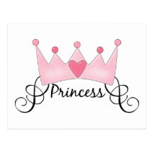 Princess With Crown - Customisable Postcard