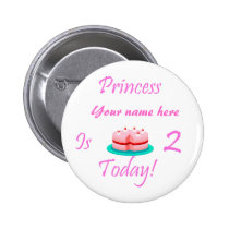 Princess (Your Name) is 2 Today buttons