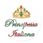 Principessa Italiana (Italian Princess) Round Stickers