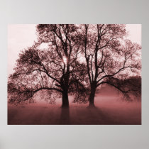 PRINT - 2 Big Trees Red