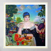 Print:  Merchant's Wife by Boris Kustodiev