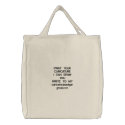 PRINT YOUR CARICATUREI CAN DRAW YOU WRITE TO MY... embroidered bags