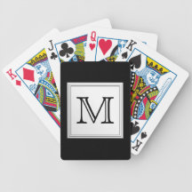 Printed Custom Monogram. Black and Pale Grey.
