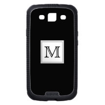 Printed Custom Monogram. Black and Pale Grey.