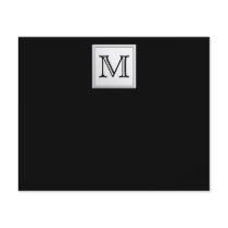 Printed Custom Monogram. Black and Pale Grey. Personalised Flyer
