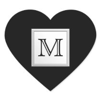 Printed Custom Monogram. Black and Pale Grey. Sticker