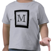 Printed Custom Monogram. Black and Pale Grey. T-shirt