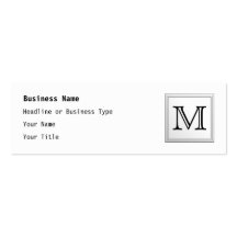 Printed Custom Monogram. Black and White. Business Card Templates