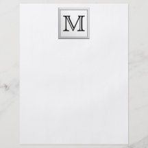 Printed Custom Monogram. Black and White. Flyer