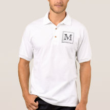 Printed Custom Monogram. Black and White. Shirt