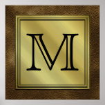 Printed Custom Monogram Image. Brown.