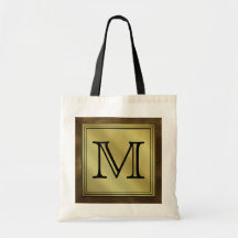 Printed Custom Monogram Image. Brown. Bag