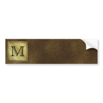 Printed Custom Monogram Image. Brown. Bumper Sticker