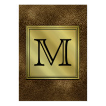 Printed Custom Monogram Image. Brown. Business Card Template