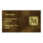 Printed Custom Monogram Image. Brown. Business Card