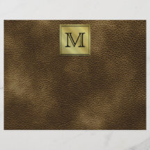 Printed Custom Monogram Image. Brown. Flyer Design