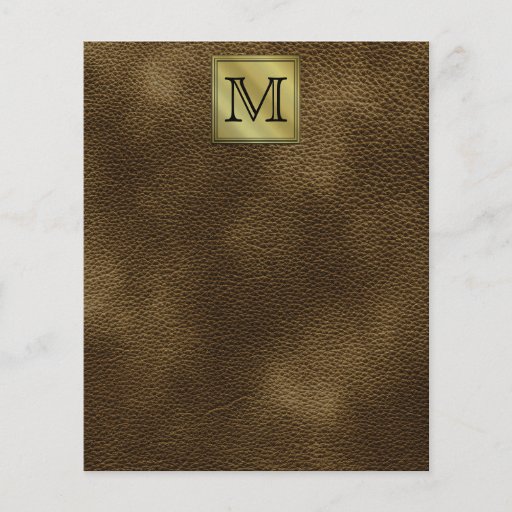 Printed Custom Monogram Image. Brown. Flyers