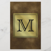 Printed Custom Monogram Image. Brown. Flyers