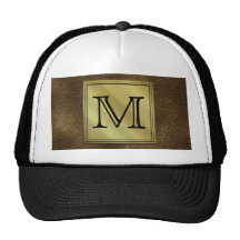 Printed Custom Monogram Image. Brown. Hats