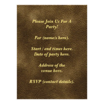 Printed Custom Monogram Image. Brown. Custom Invitation